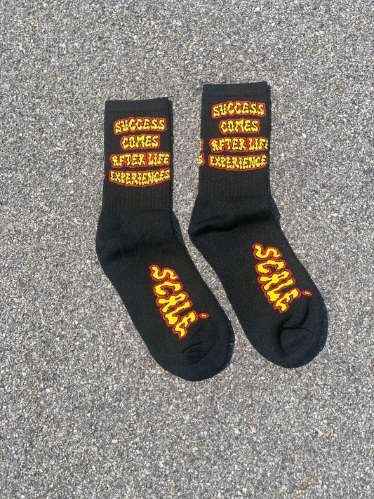 Success Comes After Life Experience socks-Black