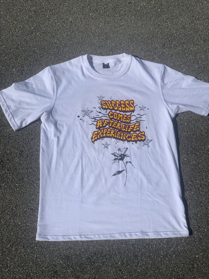 Success Comes After Life Experience Tee-White